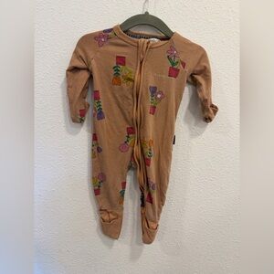 Bonds Kids Floral Footed One-Piece Pajama - Tan with Pink & Yellow